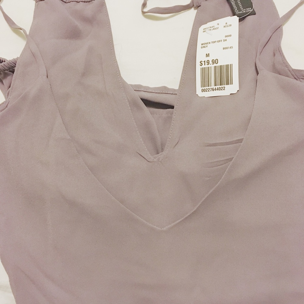 Purple open shoulders blouse